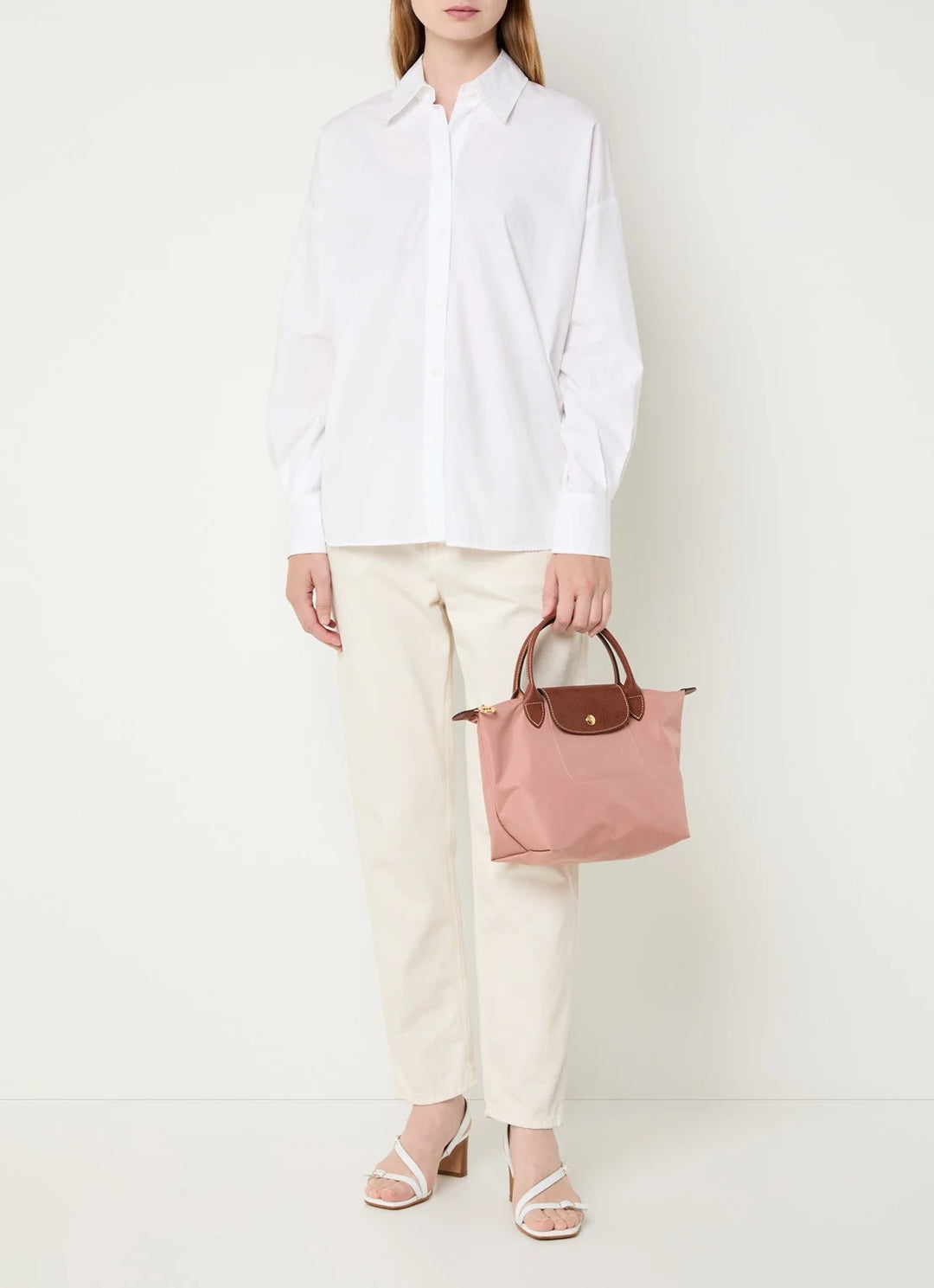 Longchamp Le Pliage Original handtas S met leren details