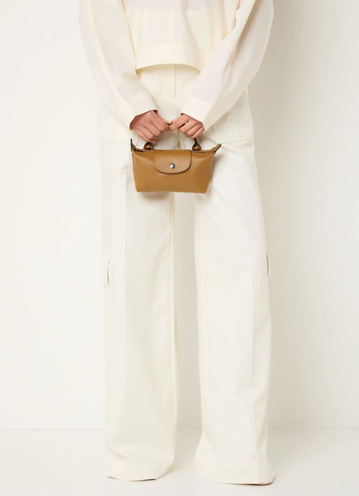 Longchamp Le Pliage Xtra handtas XS van leer met afneembare schouderriem