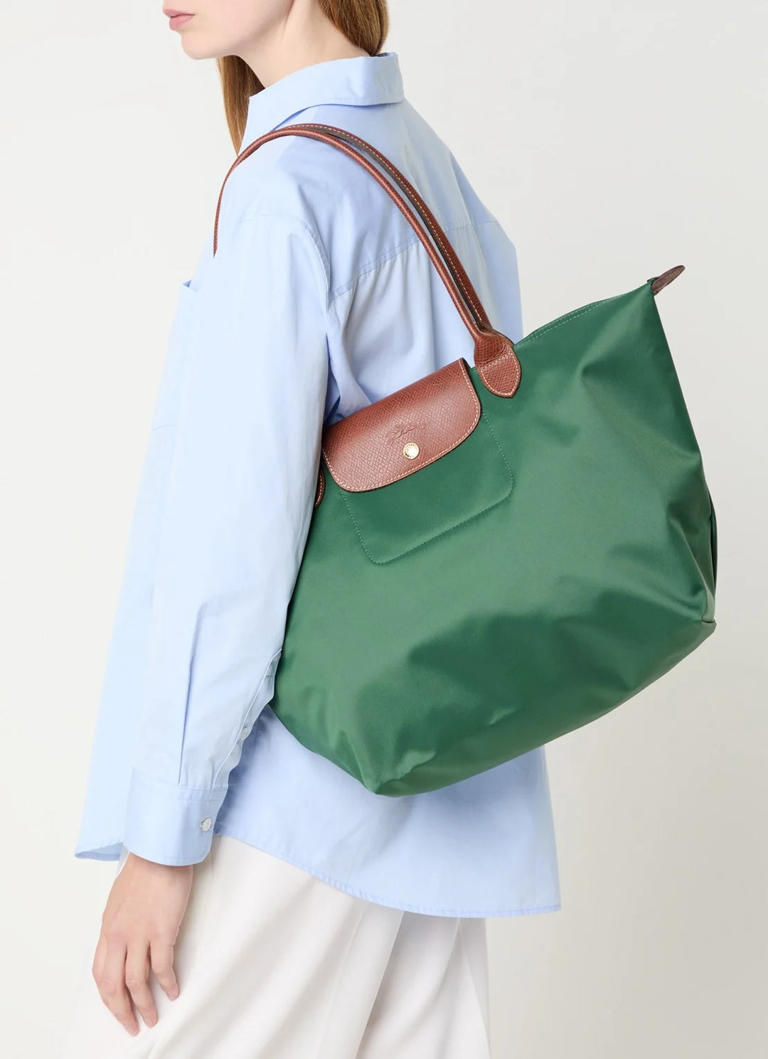 Longchamp Le Pliage Original schoudertas L met leren details