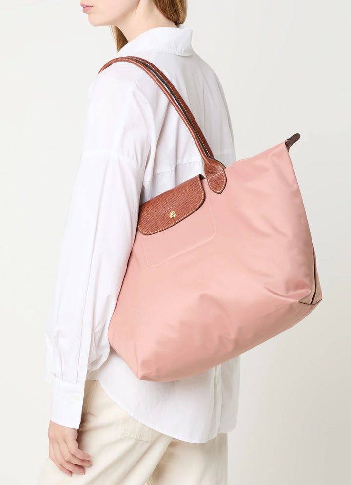 Longchamp Le Pliage Original schoudertas L met leren details