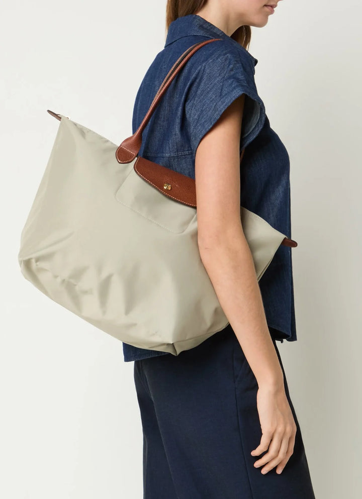 Longchamp Le Pliage Original schoudertas L met leren details